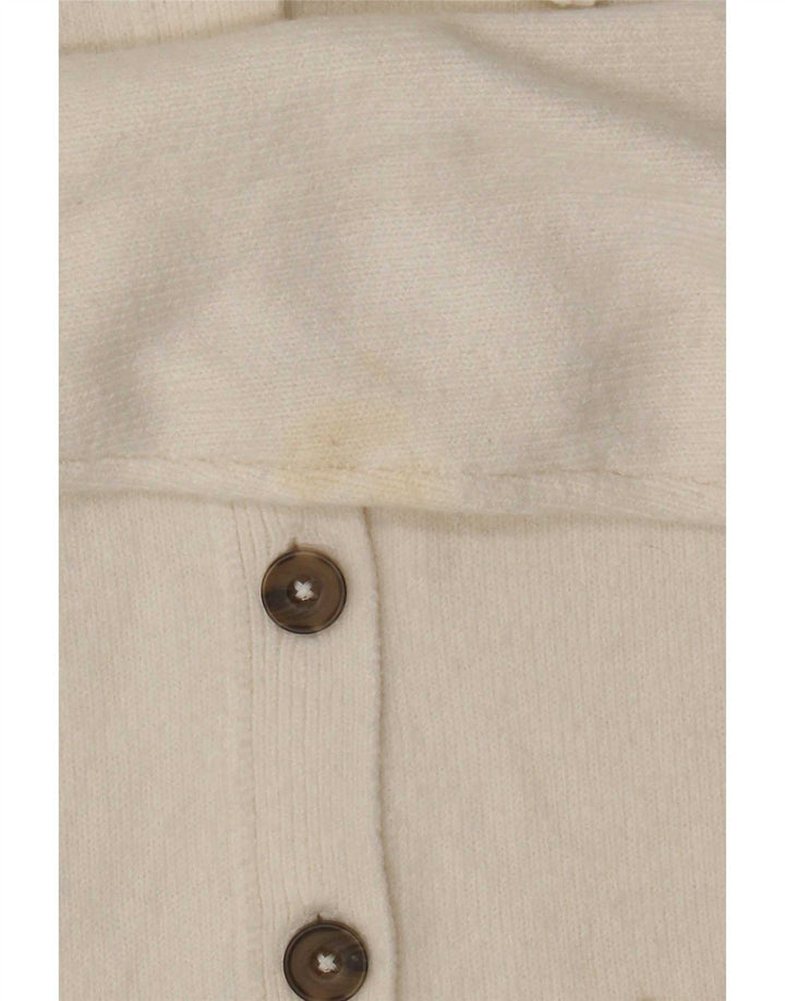 Marks & Spencer Damski sweter typu Crop Cardigan UK 10, mały, biały poliester