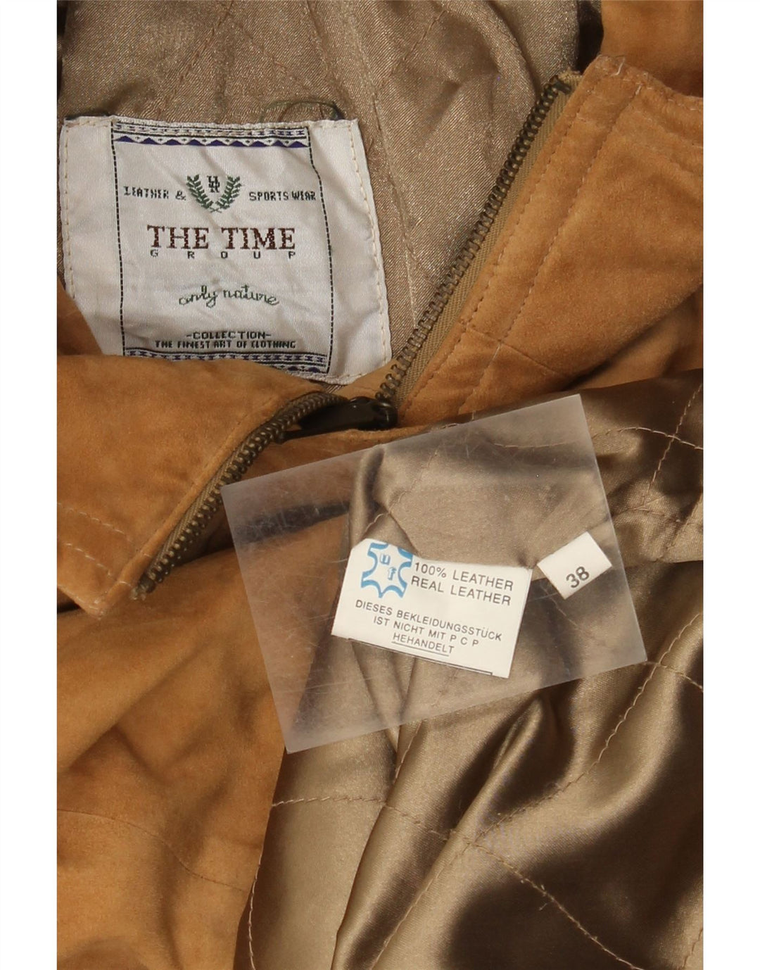 Vintage damski płaszcz zamszowy oversize EU 38 średniobrązowa skóra