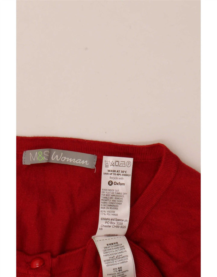 Marks & Spencer Damski sweter kardigan UK 18 XL, czerwona wiskoza