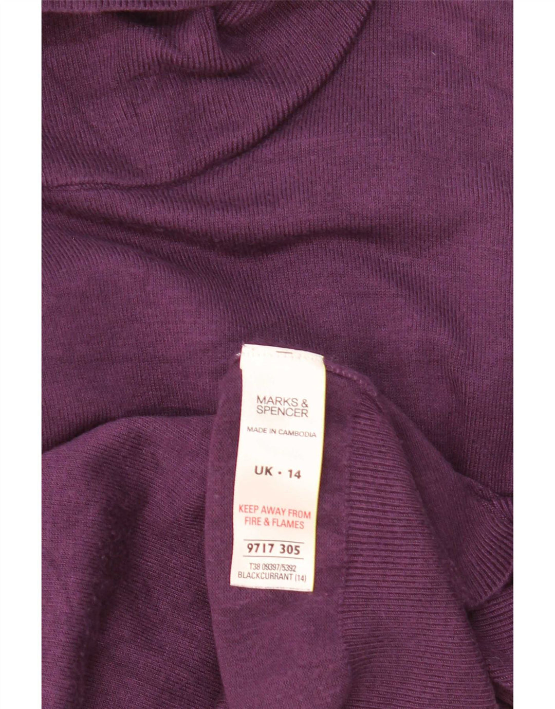 Marks & Spencer Damski sweter z golfem UK 14, średni fiolet, wiskoza