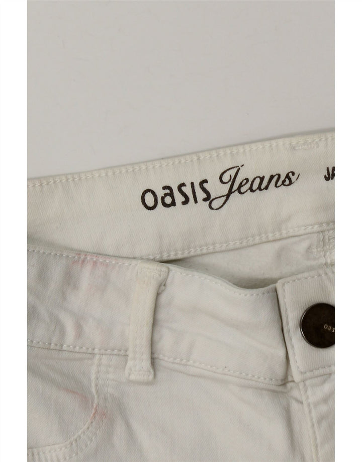 Damskie spodenki jeansowe Oasis UK 12 Medium W28 Biała bawełna