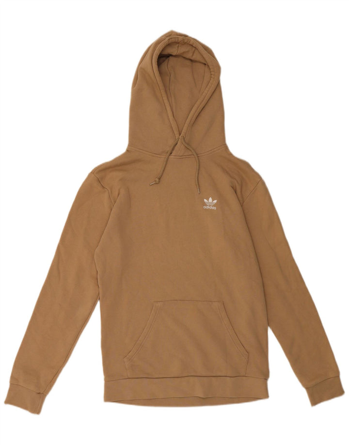 Adidas Męska bluza z kapturem, mała, brązowa, bawełniana