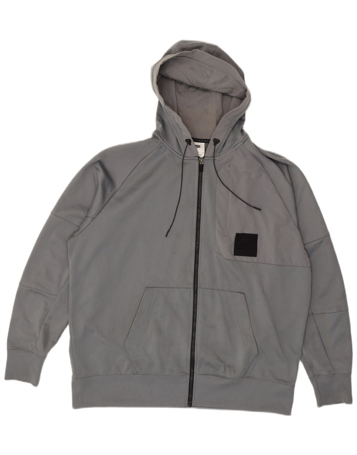Męski sweter z kapturem i zamkiem błyskawicznym Nike, XL, szary, poliestrowy