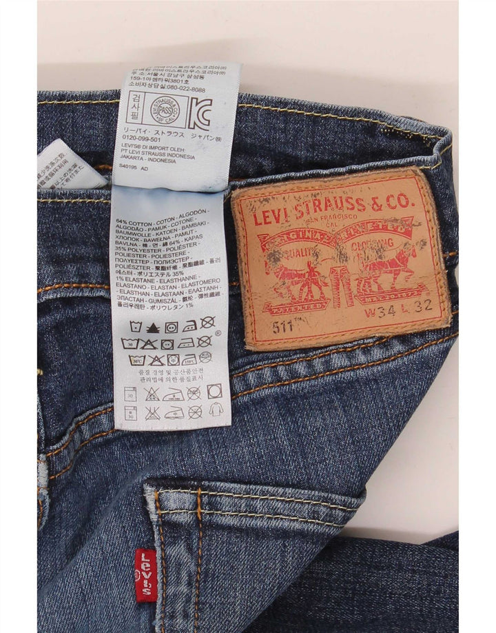 Męskie jeansy Levi's 511 Slim W34 L32 Niebieska bawełna