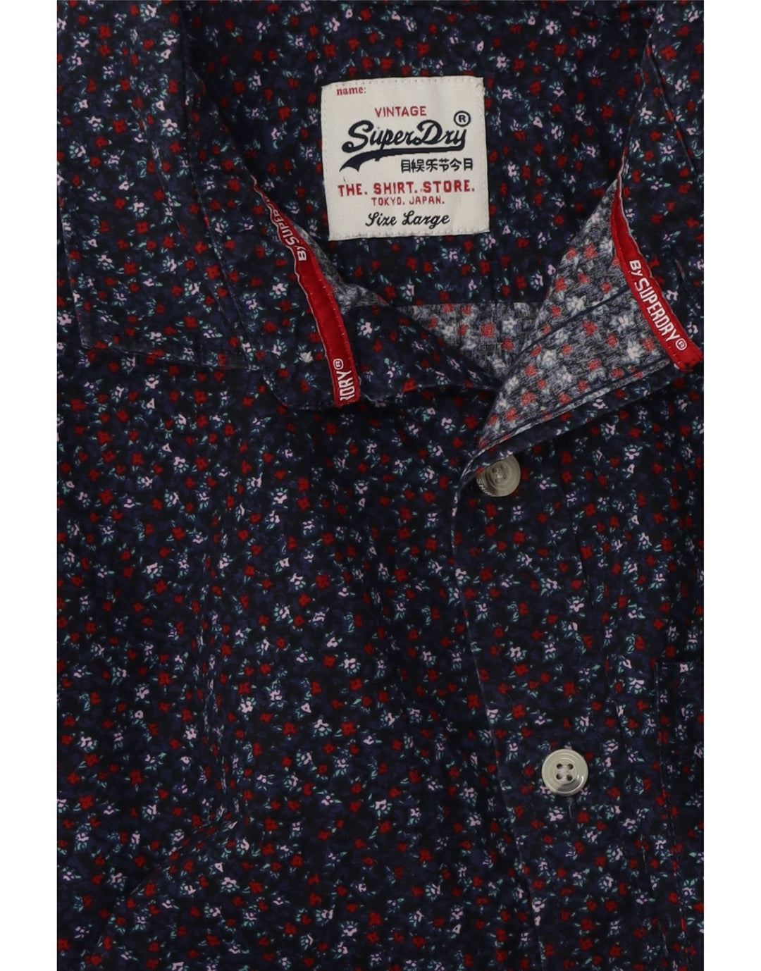 SUPERDRY Koszula męska duża granatowa w kwiaty