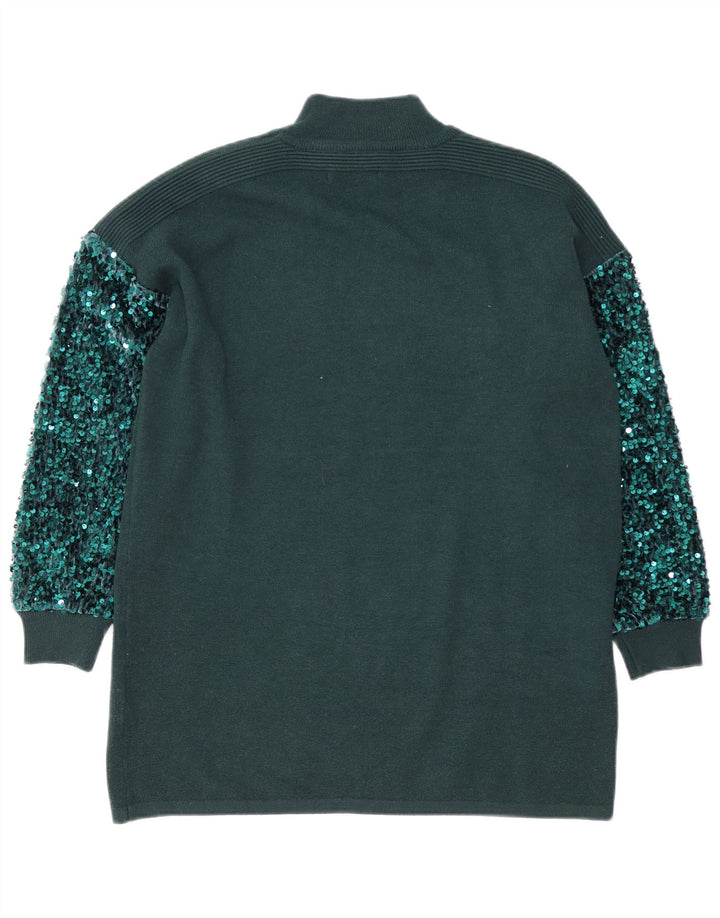 QUIZ Damski sweter oversize z golfem UK 10 Small Green