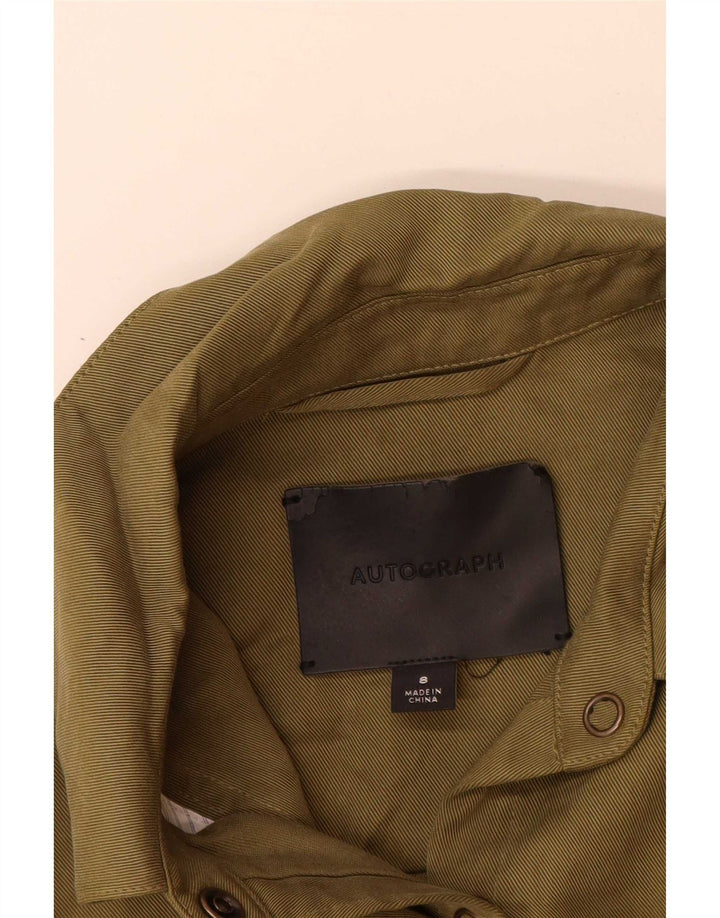 Marks & Spencer Damska koszula z autografem, UK 8, mała, khaki, tencel