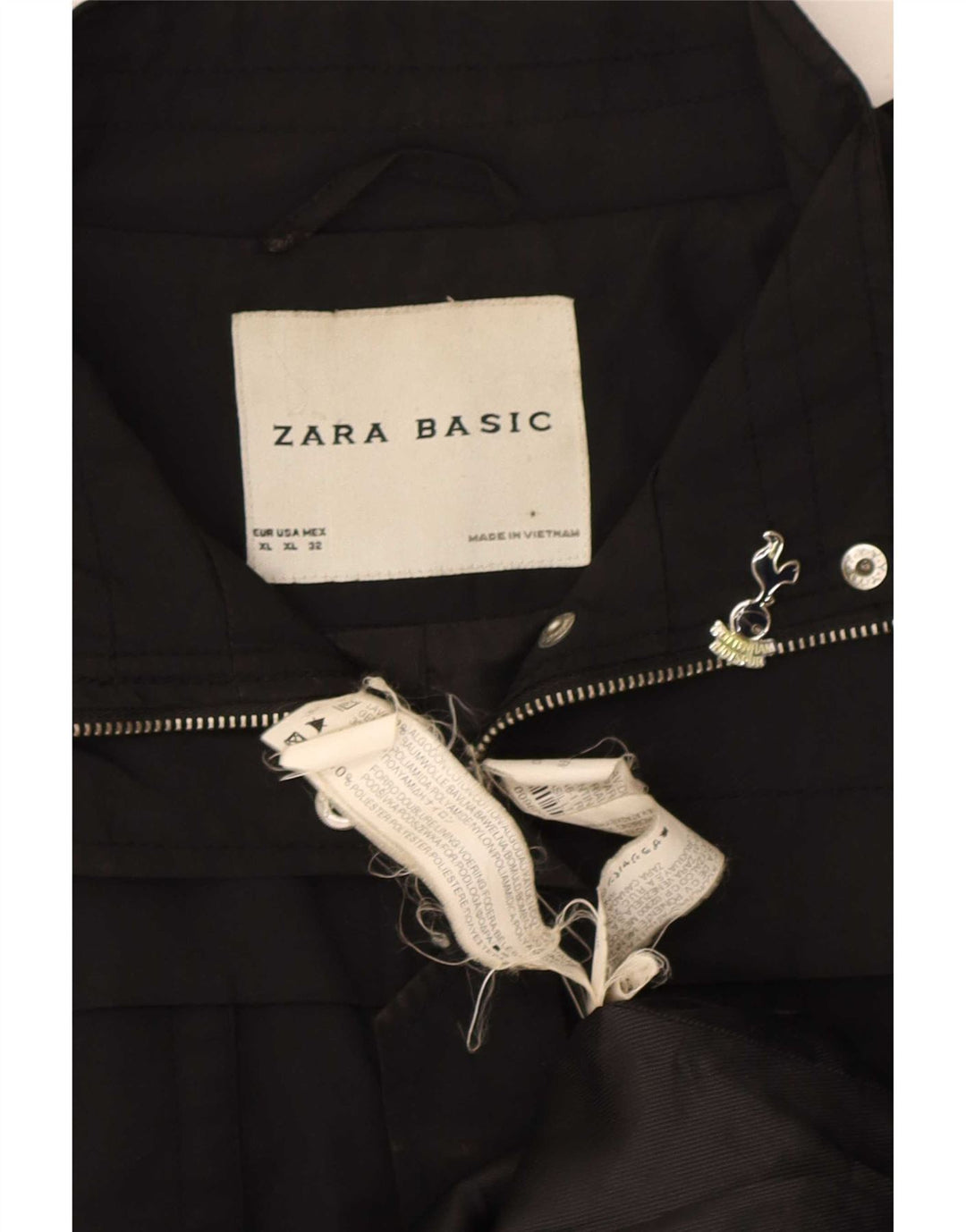 Damska kurtka wojskowa Zara UK 18 XL, czarna, bawełniana