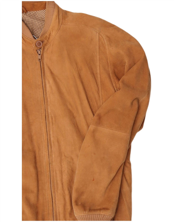 Vintage męska zamszowa kurtka bomber UK 38 średni brąz