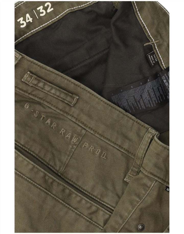 Męskie spodnie chino typu slim fit G-STAR W34 L30, bawełna khaki