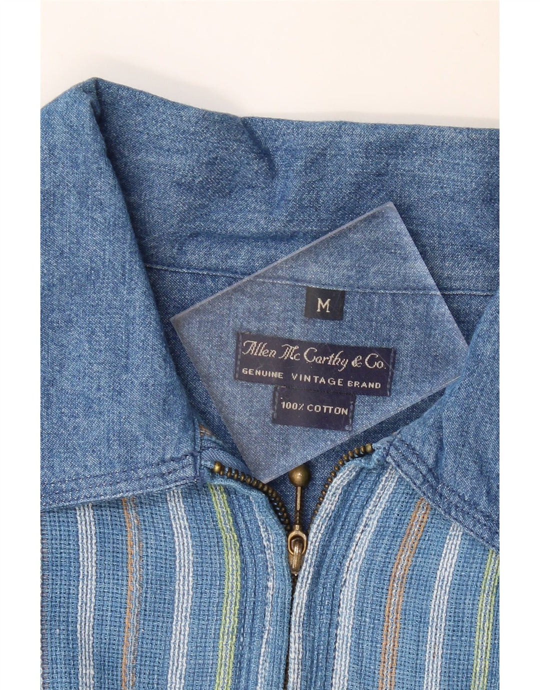 VINTAGE Męska koszula pulowerowa o luźnym kroju z krótkim rękawem, w średnie niebieskie paski