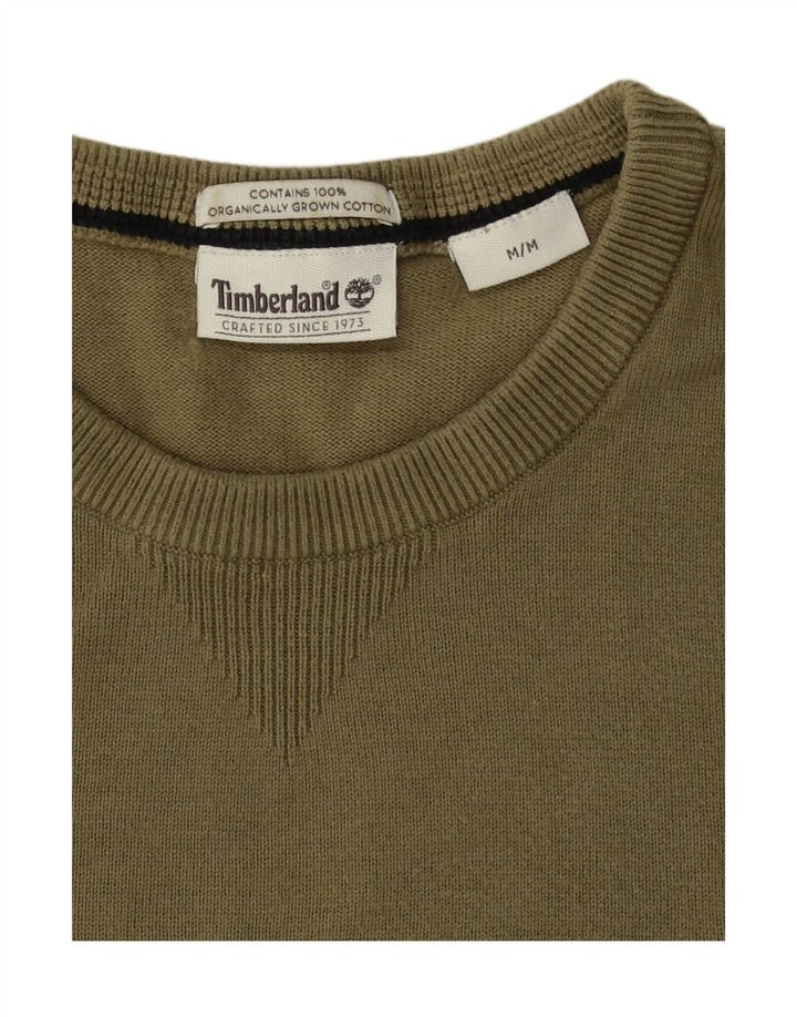 Męski sweter Timberland z okrągłym dekoltem, średnia bawełna khaki