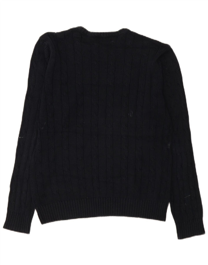 Męski sweter Marks & Spencer Blue Harbor z okrągłym dekoltem, mały, granatowy