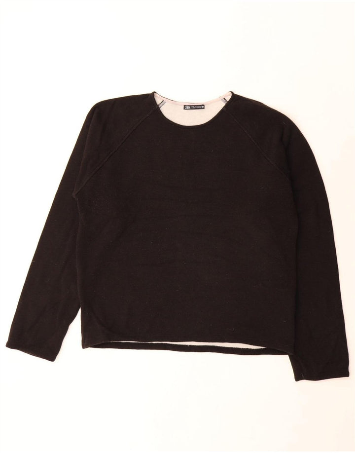 Damski sweter oversize ZARA UK 14, średni czarny poliester