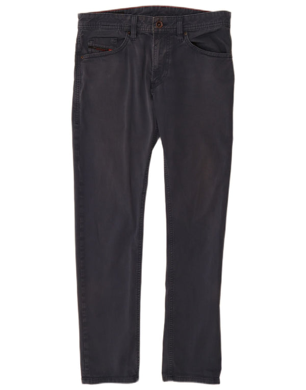 Diesel Mens Slim Casual Trousers W32 L30 Navy Blue Cotton