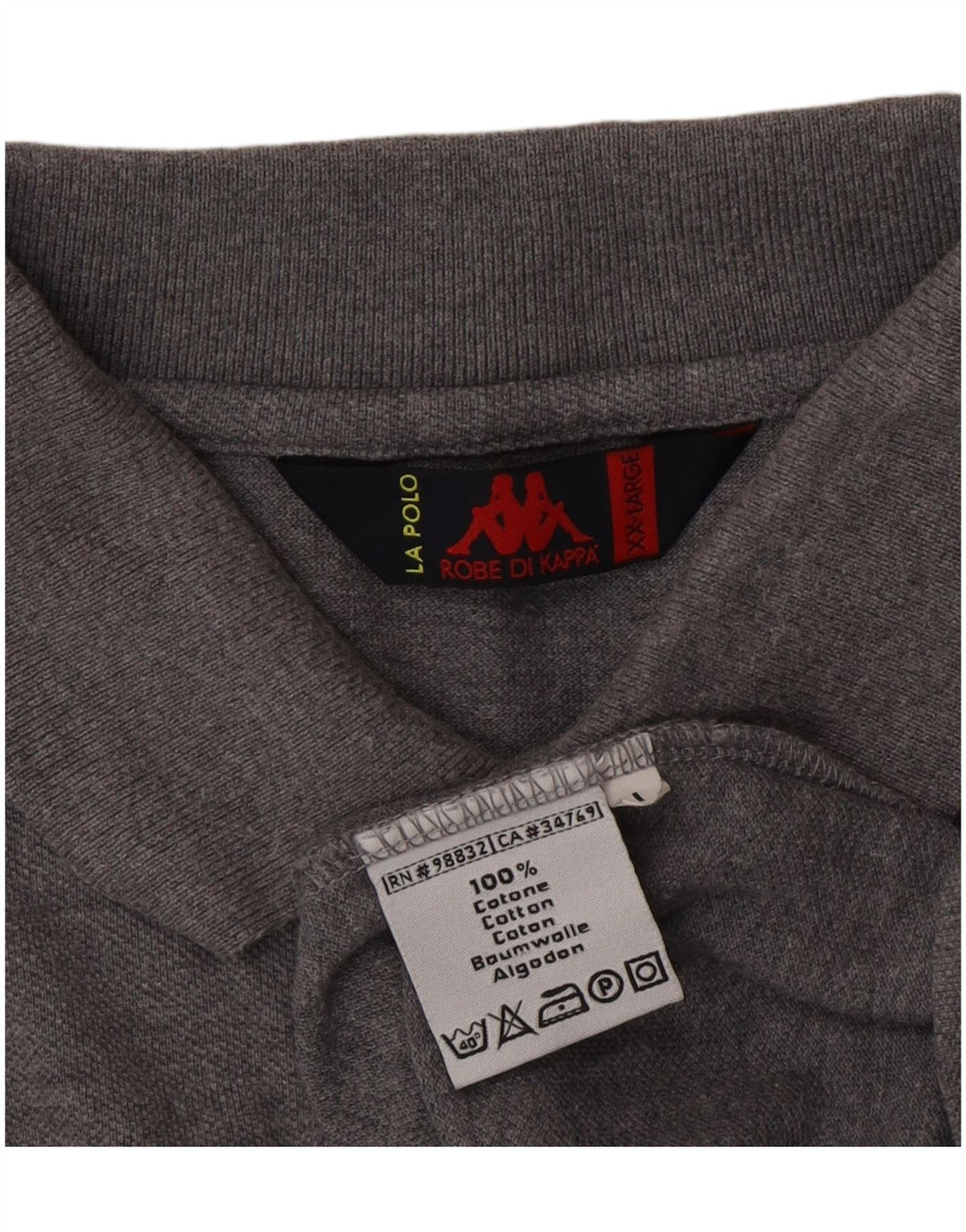 KAPPA Mens Polo Shirt 2XL Grey Cotton