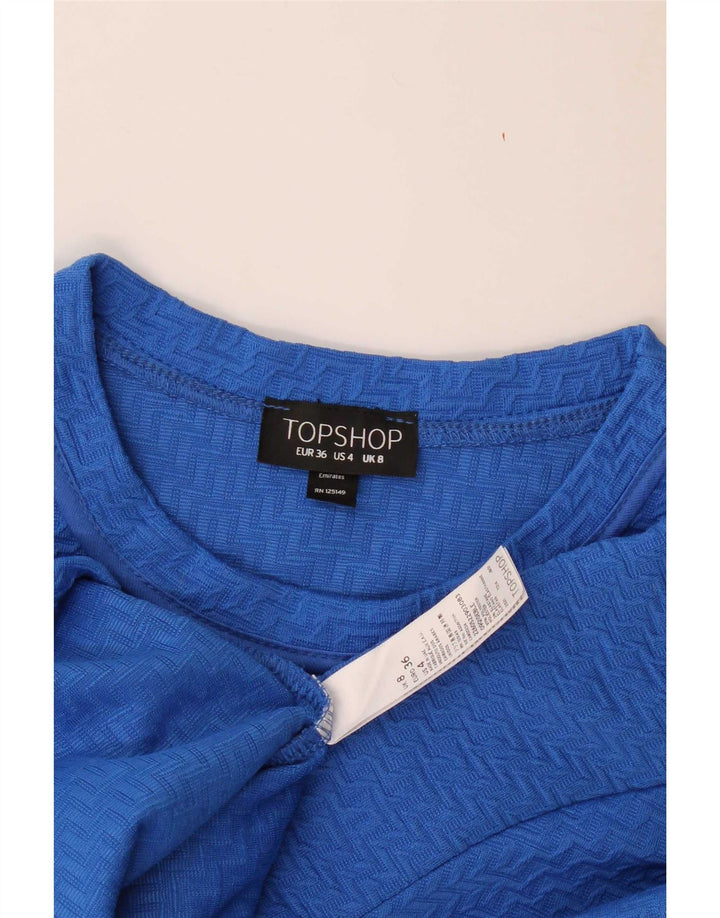 T-shirt damski Topshop Top UK 8, mały, niebieski, poliester