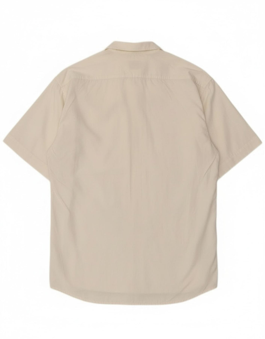 Męska koszula z krótkim rękawem Stefanel, średnia, bawełniana w kolorze złamanej bieli