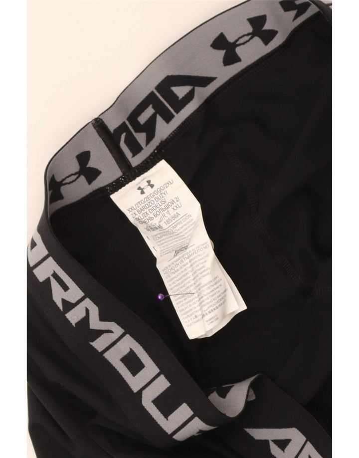 Męskie legginsy Capri Under Armour z grafiką, 2XL, czarny poliester
