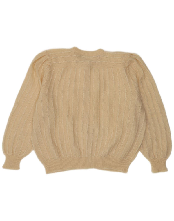 Sweter damski w stylu vintage, brytyjski 18 XL, beżowy