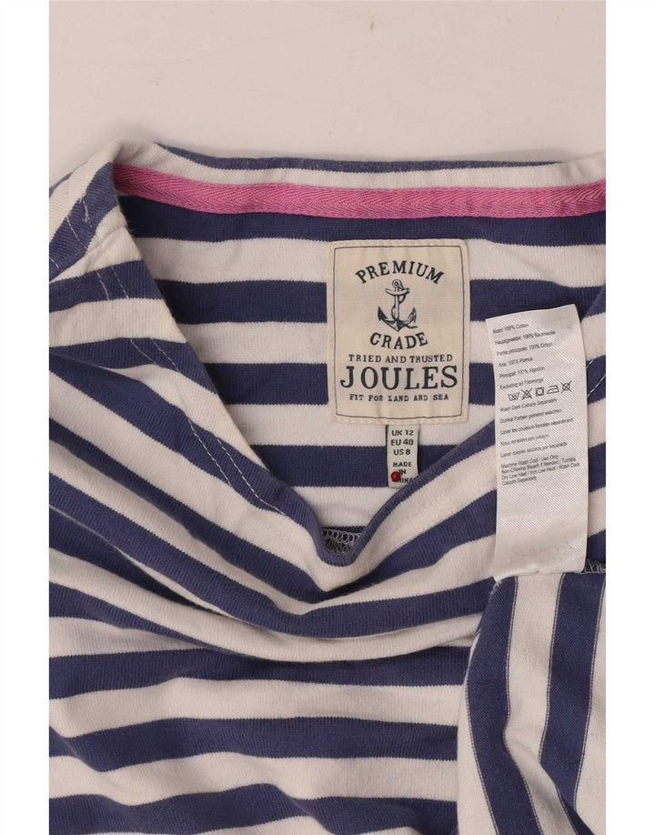 Damski top Joules Regular z rękawem 3/4, UK 12, bawełna w średnie niebieskie paski