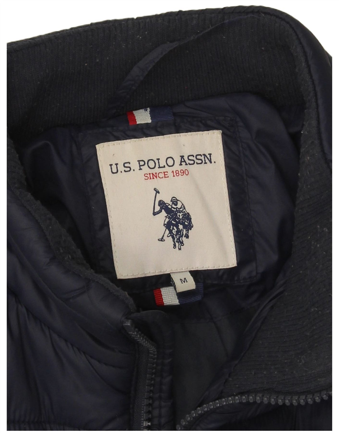 US Polo Assn. Męska ocieplana kurtka UK 38, średni granatowy nylon