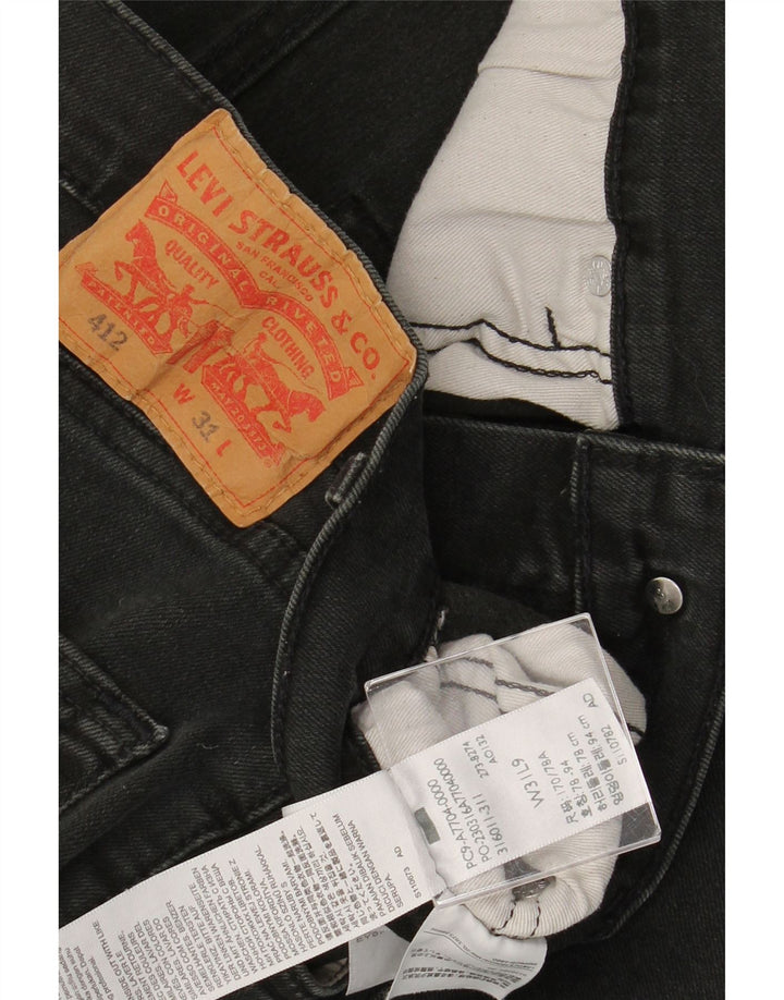 Męskie spodenki jeansowe LEVI'S 412 W31 Średnia czarna bawełna