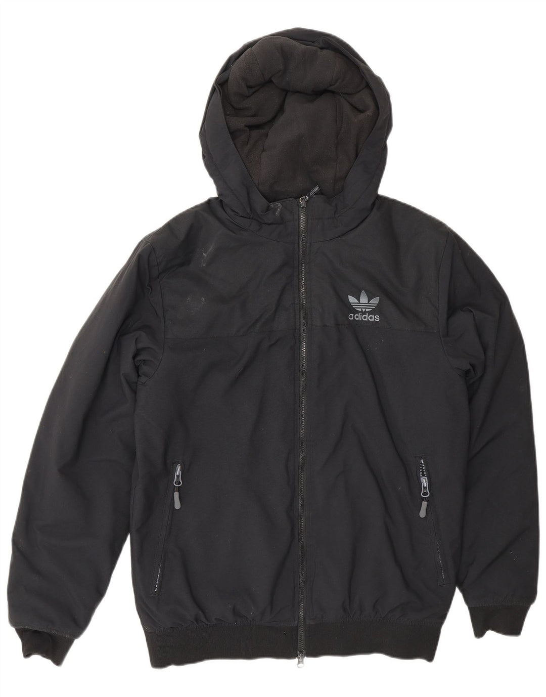 Męska kurtka bomber z kapturem Adidas UK 36 Mały czarny poliester