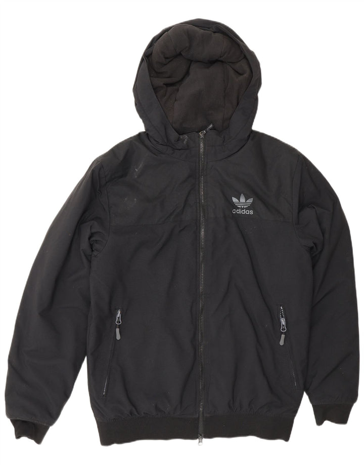 Męska kurtka bomber z kapturem Adidas UK 36 Mały czarny poliester