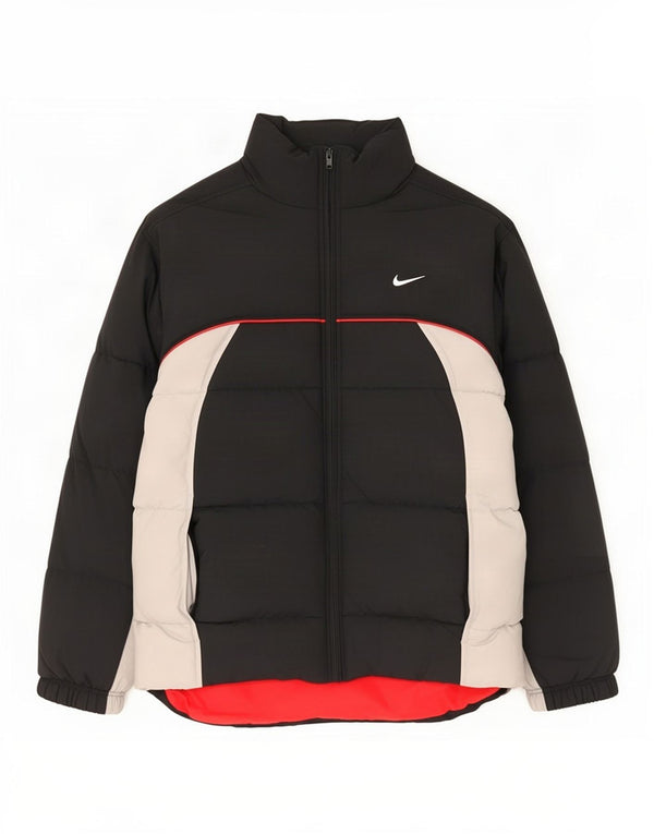 Męska kurtka Nike Graphic Padded Jacket UK 36/38 Mały czarny nylon z blokami kolorów