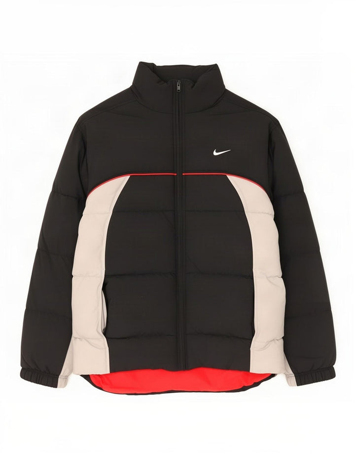 Męska kurtka Nike Graphic Padded Jacket UK 36/38 Mały czarny nylon z blokami kolorów