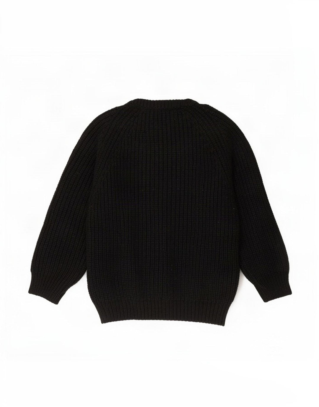 The Sweter Shop Męski sweter z dekoltem w łódkę, średni czarny, nowa wełna