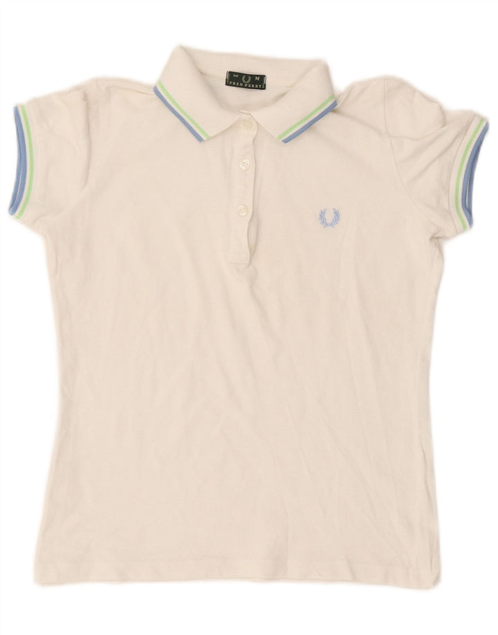 Damska koszulka polo Fred Perry UK 12, średnia biel