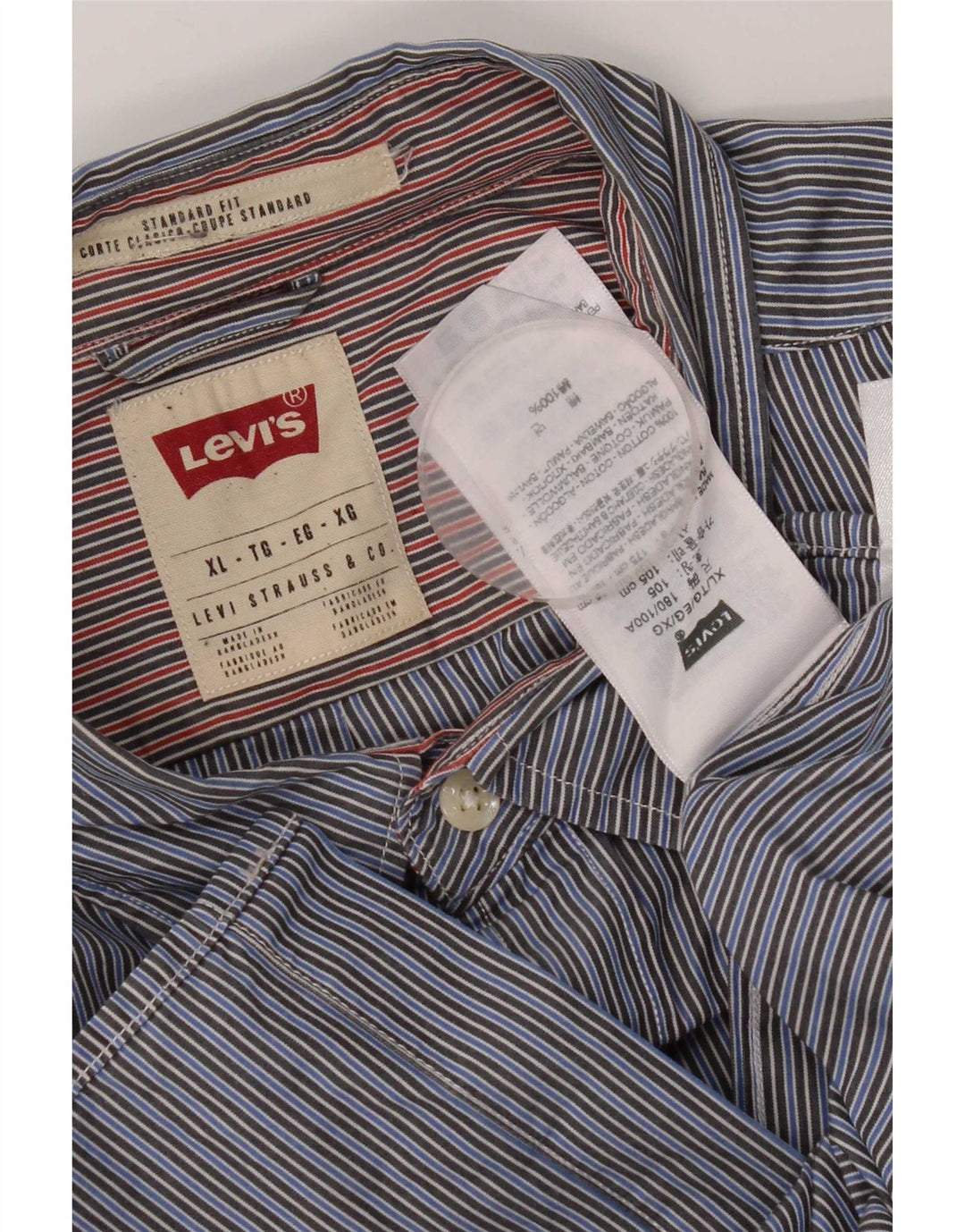 Koszula męska Levi's o standardowym kroju XL, bawełniana w niebieskie paski