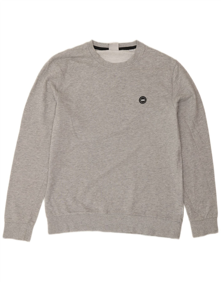 Męska bluza dresowa Jack & Jones, duża, szara, nakrapiana bawełna