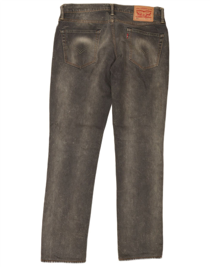 Męskie jeansy Levi's 511 Slim W33 L34 Szara bawełna