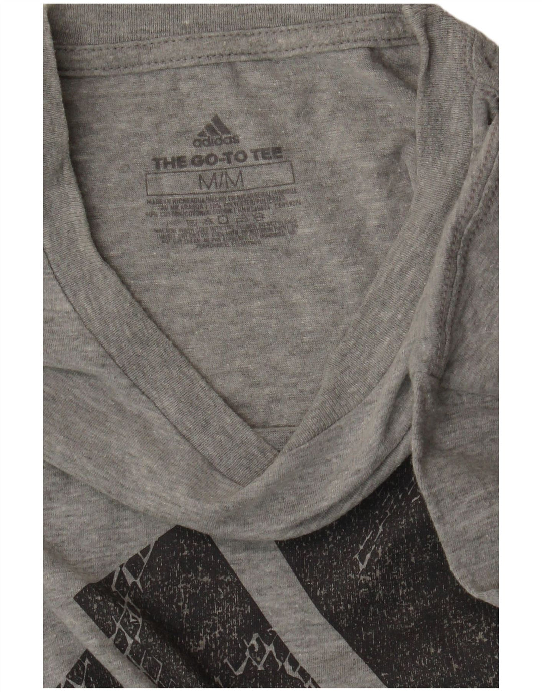 Męska koszulka z grafiką ADIDAS, średnia szara bawełna