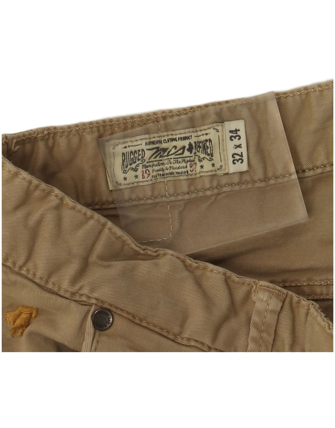 Marlboro Classics Damskie regularne zwężane spodnie Chino W32 L34 Beżowe
