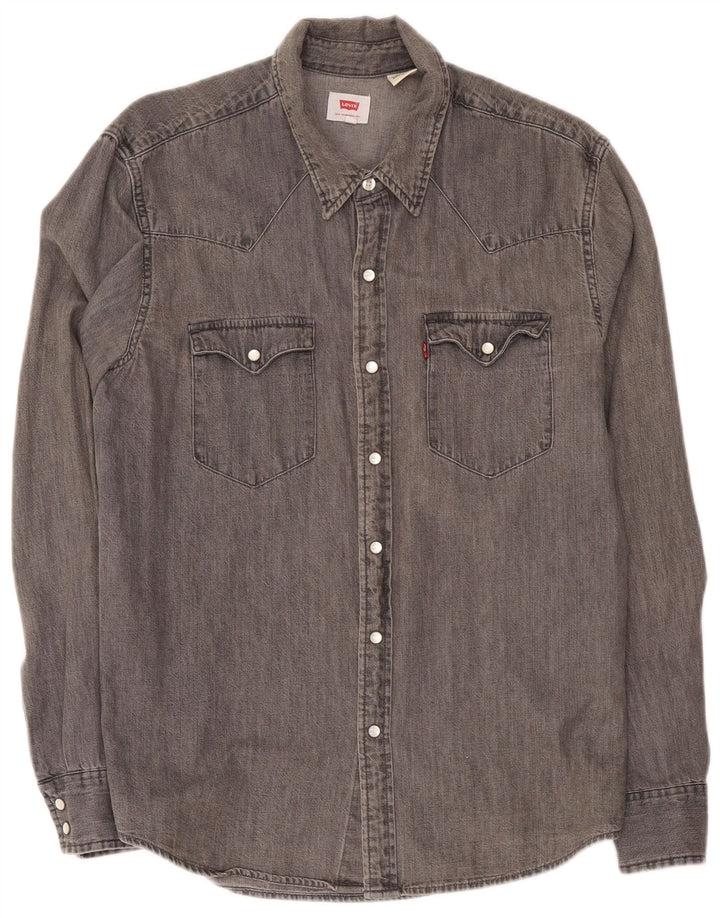 Męska koszula dżinsowa Levi's, średnioszara, bawełniana