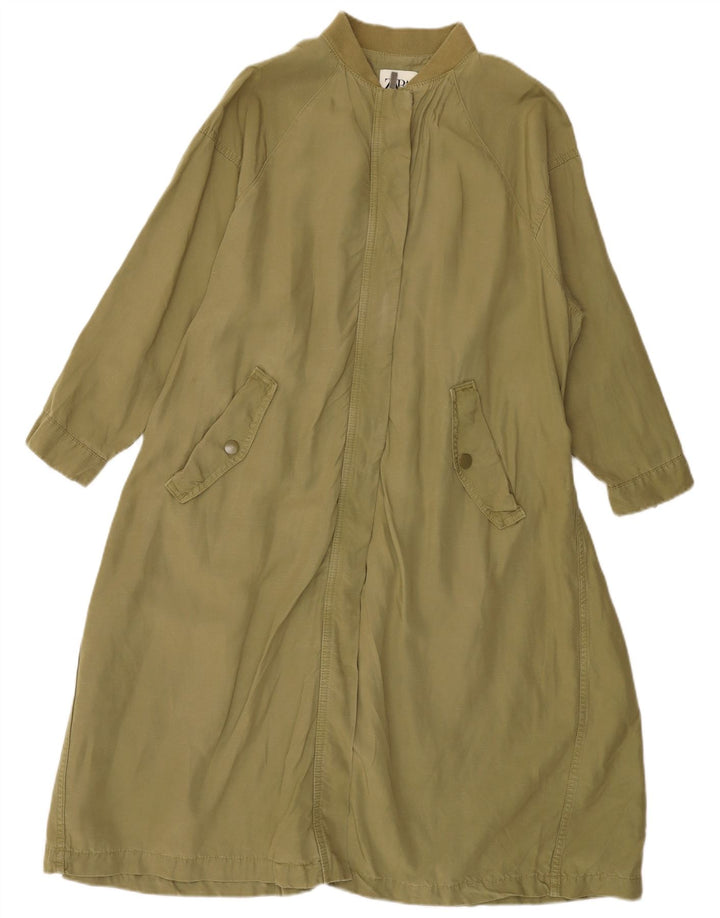 Damski płaszcz oversize Zara UK 14 Medium Khaki Lyocell