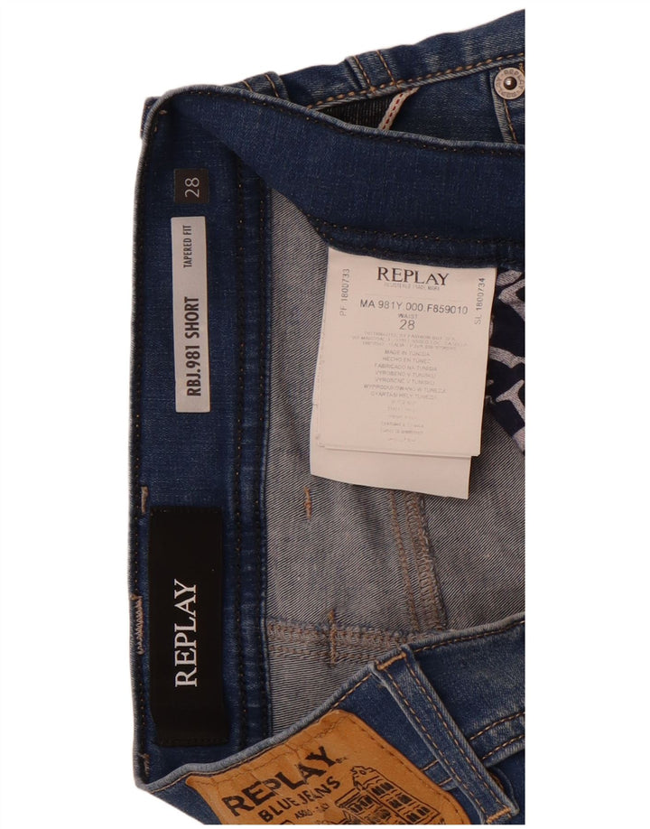 Męskie spodenki jeansowe Replay W28 Small Blue Cotton