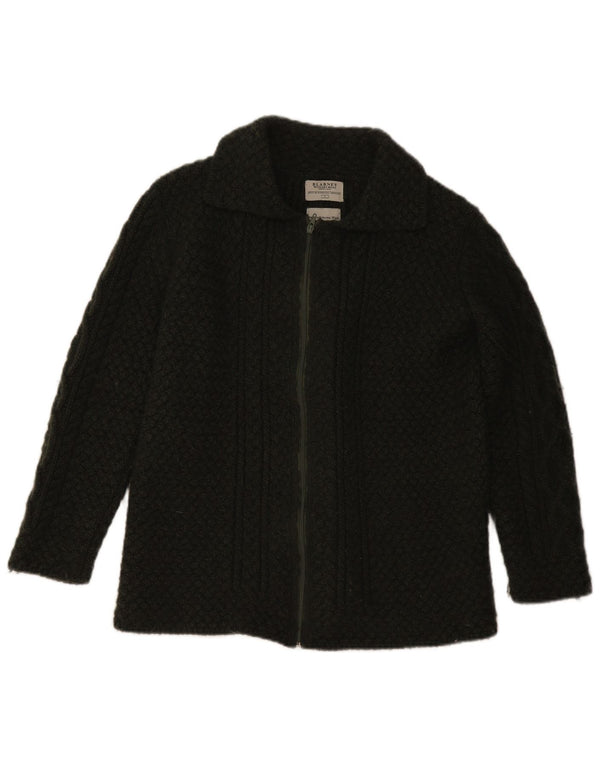 Sweter damski Blarney Woolen Mills UK 16, duża wełna khaki z merynosów