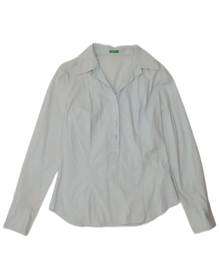 Damska koszula pulowerowa Benetton UK 14, duża, niebieska, bawełniana