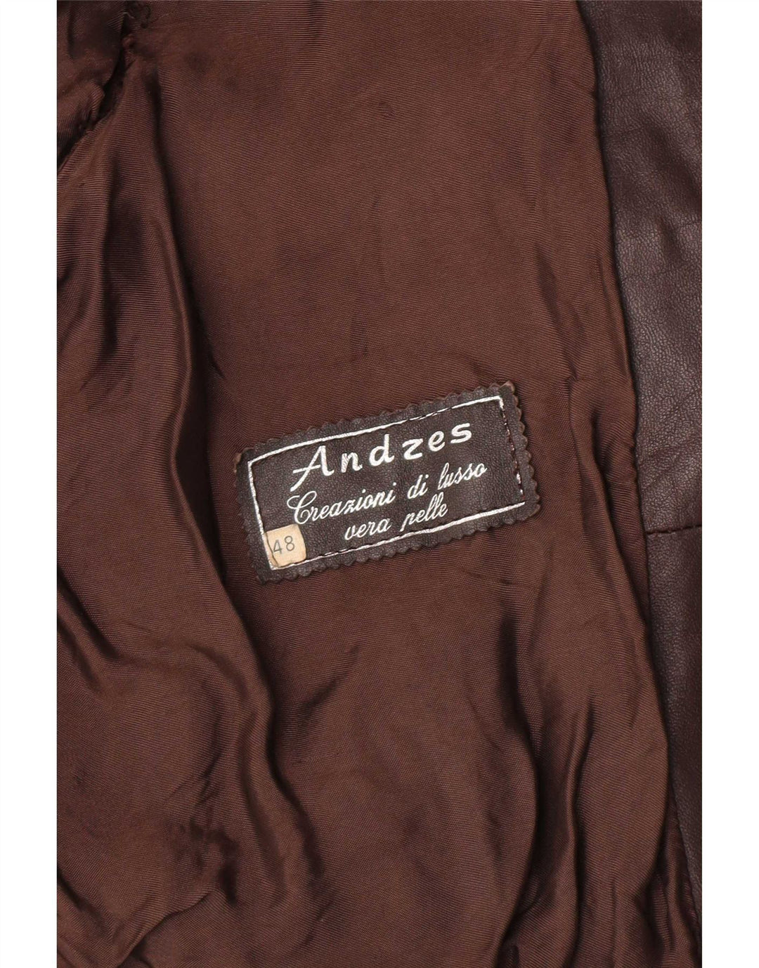 Vintage męska kurtka skórzana bomber IT 48 średnio brązowa skóra