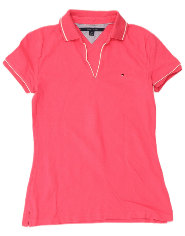 Damska koszulka polo Tommy Hilfiger UK 10, mała, różowa, bawełniana