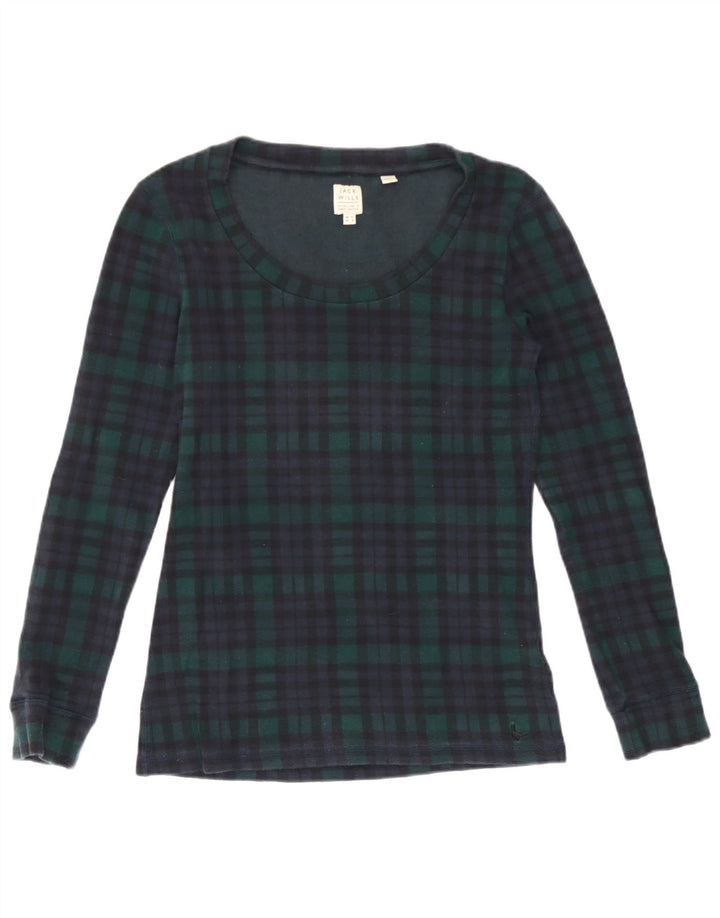 Damski top Jack Wills z długim rękawem, UK 12, bawełna w średnią zieloną kratkę
