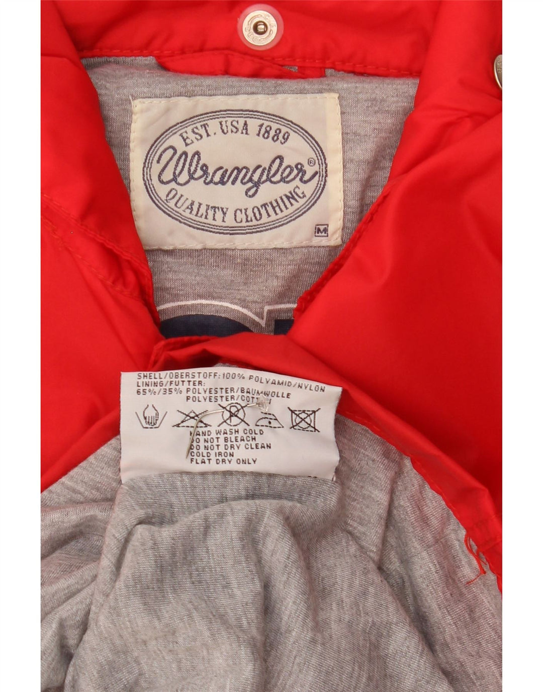 Męska kurtka wiatrówka Wrangler z kapturem UK 38, średni czerwony poliamid