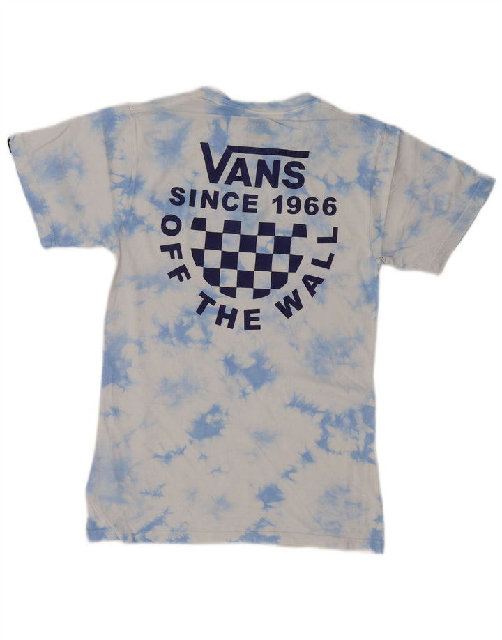 Męski T-shirt VANS o klasycznym kroju z grafiką, top XS, niebieski Tie Dye, bawełniany