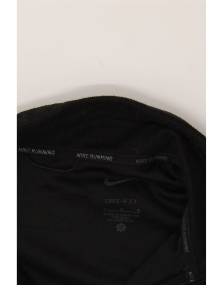 NIKE Womens Dri Fit Graphic Tracksuit Top Jacket UK 14 Medium Black Vintage Nike and Second-Hand Nike from Messina Hembry 
