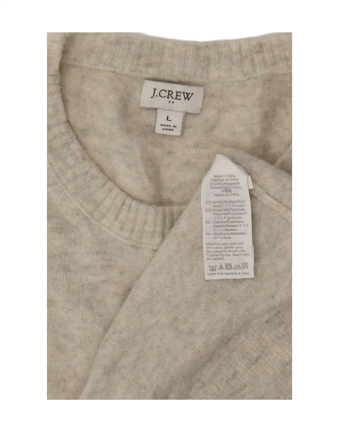 Sweter damski J. Crew z okrągłym dekoltem UK 16, duży, szary, akrylowy